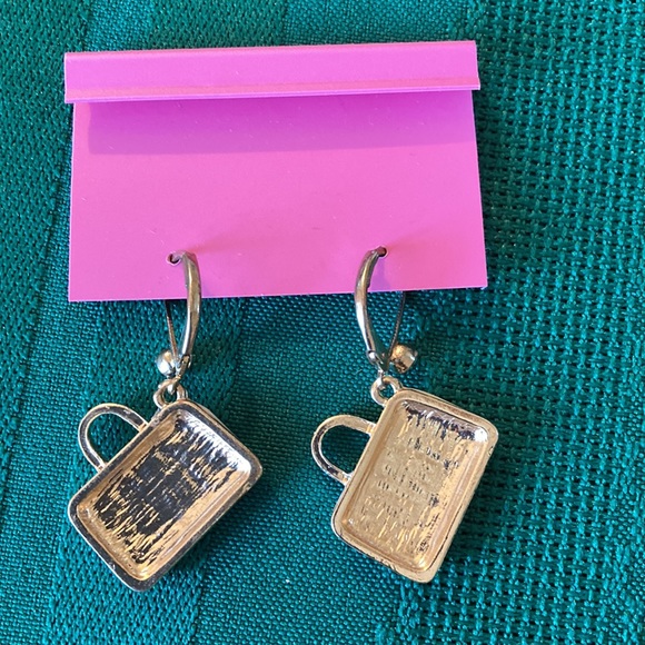 Vintage Betsey Johnson Handbag Earrings With Rhinestones - Picture 4 of 4